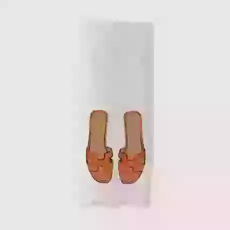 Scallop Guest Towel - Orange Sandals